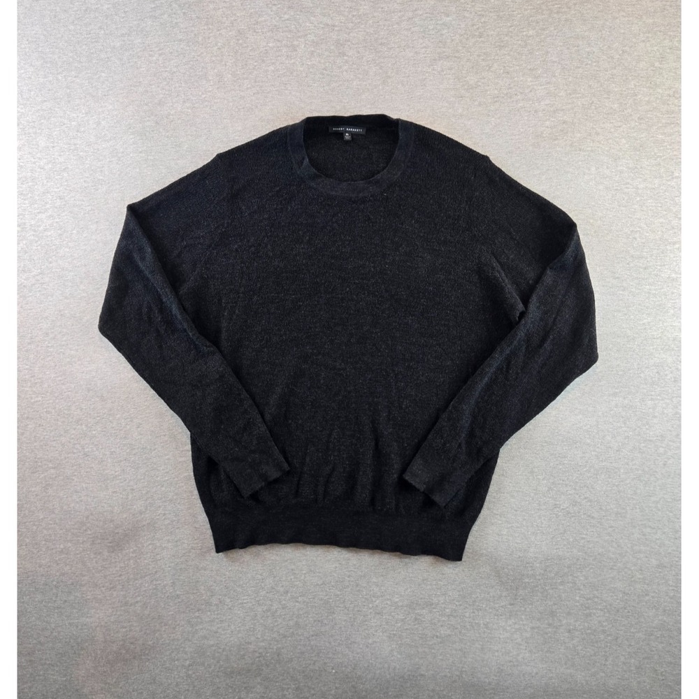Robert Barakett Sweater Mens XL Black Watertown Wool Long Sleeve Crewneck